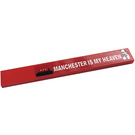 LEGO Red Tile 1 x 8 with 'MANCHESTER IS MY HEAVEN' Sticker (4162)