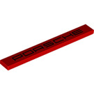 LEGO Red Tile 1 x 8 with "PORSCHE" (4162 / 78280)