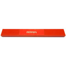 LEGO Red Tile 1 x 8 with Silver 'FERRARI' Logo on Red Background Sticker (4162)