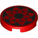LEGO rouge Tuile 2 x 2 Rond avec Geometric avec porte-goujon inférieur (14769 / 26533)