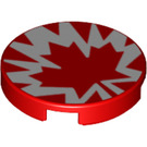 LEGO Red Tile 2 x 2 Round with Maple Leaf with Bottom Stud Holder (14769 / 50134)