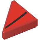 LEGO rot Fliese 2 x 2 Dreieckig mit Schwarz Gebogen Stripe (Recht) Aufkleber (35787)