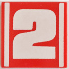 LEGO rouge Tuile 2 x 2 avec "2" avec rainure (3068)