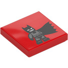 LEGO Red Tile 2 x 2 with Batman with Groove (3068 / 107109)