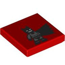 LEGO rot Fliese 2 x 2 mit Batman mit Nut (3068 / 107109)