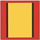 LEGO rot Fliese 2 x 2 mit Schwarz und Gelb Streifen Aufkleber mit Nut (3068)