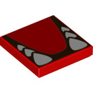 LEGO rouge Tuile 2 x 2 avec Bowser Les dents avec rainure (3068 / 68983)