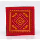 LEGO rot Fliese 2 x 2 mit Coral und Bright Light Orange Dekoration Aufkleber mit Nut (3068)