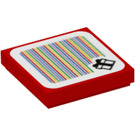 LEGO rouge Tuile 2 x 2 avec Gift Boîte Scanner Code avec rainure (3068 / 100605)
