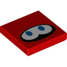 LEGO rouge Tuile 2 x 2 avec Huckit Yeux avec rainure (3068 / 76902)