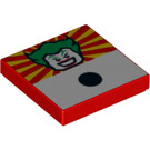 LEGO Red Tile 2 x 2 with Joker and 1 Dice with Groove (3068 / 14335)