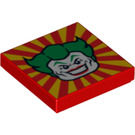 LEGO Red Tile 2 x 2 with Joker with Groove (3068 / 14336)