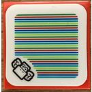 LEGO rot Fliese 2 x 2 mit Koopa Troopa Paratrooper mit Blau lines auf code mit Nut (3068 / 77435)