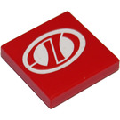 LEGO Red Tile 2 x 2 with 'LT' Logo 8422 Sticker with Groove (3068)