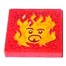 LEGO Rood Tegel 2 x 2 met Sirius Zwart in Flames Sticker met groef (3068)