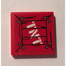 LEGO Red Tile 2 x 2 with "TNT" Sticker with Groove (3068)