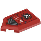 LEGO Red Tile 2 x 3 Pentagonal with Chinese Character, ‘!’ and Vent Sticker