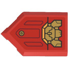 LEGO Red Tile 2 x 3 Pentagonal with Gold Panel Detail Sticker (22385)