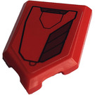 LEGO rouge Tuile 2 x 3 Pentagonal avec Iron Man Hulkbuster Armor (La gauche) Autocollant (22385)