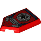 LEGO Red Tile 2 x 3 Pentagonal with Spider-Man Decoration (22385 / 77020)
