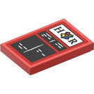 LEGO rot Fliese 2 x 3 mit 'H' und 'R' mit Hogwarts Symbol und Notice Tafel Aufkleber (26603)