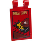 LEGO Red Tile 2 x 3 with Horizontal Clips with Baby girl Minifigure Sticker (Angled Clips) (30350)