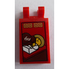 LEGO Red Tile 2 x 3 with Horizontal Clips with Baby Minifigure Sticker (Angled Clips) (30350)