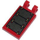 LEGO rouge Tuile 2 x 3 avec Horizontal Clips avec grise Armor Autocollant (Clips en «U») (30350)