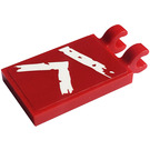 LEGO rouge Tuile 2 x 3 avec Horizontal Clips avec Letter 'K' Autocollant (Pinces épaisses ouvertes en «O») (30350)