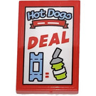 LEGO Rood Tegel 2 x 3 met Hot Dogs DEAL Sticker (26603)