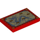 LEGO Red Tile 2 x 3 with Map of Kumandra  (26603 / 69663)