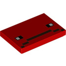 LEGO Red Tile 2 x 3 with Minecraft wide face (26603 / 76992)