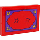 LEGO Red Tile 2 x 3 with Red, Dark Purple and Gold Decoration Sticker (26603)