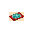 LEGO Red Tile 2 x 3 with Shuriken on Dark Turquoise Background (Ninjago Surprise Banner) (26603)