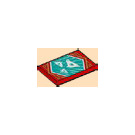 LEGO Red Tile 2 x 3 with Shuriken on Dark Turquoise Background (Ninjago Surprise Banner) (26603 / 81637)