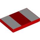 LEGO Rojo Plana 2 x 3 con Blanco strips (1810 / 26603)