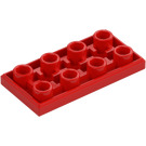 LEGO Rot Fliese 2 x 4 Invers (3395)