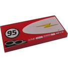 LEGO Red Tile 2 x 4 with 95, Exhaust Pipes, and Lightning (Right) (87079 / 95334)