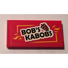 LEGO rouge Tuile 2 x 4 avec Bob's Kabobs Autocollant (87079)