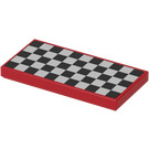 LEGO Red Tile 2 x 4 with Checkered 75883 Sticker (87079)