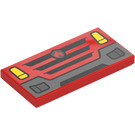 LEGO Rood Tegel 2 x 4 met Brand Motor Voorkant (87079 / 101390)