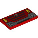 LEGO rot Fliese 2 x 4 mit Feuer Motor Vorderseite (87079 / 101390)