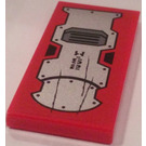 LEGO rot Fliese 2 x 4 mit H52 Motor Aufkleber (87079)