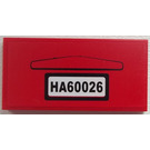 LEGO Red Tile 2 x 4 with 'HA60026' Sticker (87079)
