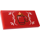 LEGO Red Tile 2 x 4 with Red Cup Sticker (87079)