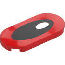 LEGO Red Tile 2 x 4 with Rounded Ends with Shadow the Hedgehog Eye (66857 / 107474)