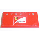LEGO rouge Tuile 2 x 4 avec 'STRALIS', 'Scuderia Ferrari' logo Autocollant (87079)
