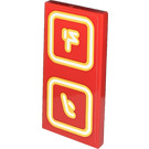 LEGO Red Tile 2 x 4 with Sushimi's Sign with Ninjago Logogram Letter S and Letter I Sticker (87079)