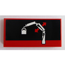 LEGO Red Tile 2 x 4 with Up and Down Movement of the Crane Arm Sticker (87079)