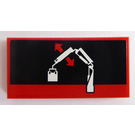 LEGO Red Tile 2 x 4 with Up and Down Movement of the Crane Forearm Sticker (87079)